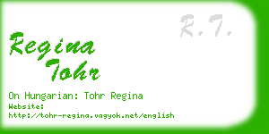 regina tohr business card